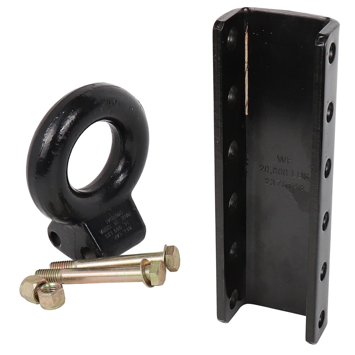 5-Position Adjustable Channel 3″ID Trailer Pintle Hitch Lunette Ring Eye Coupler