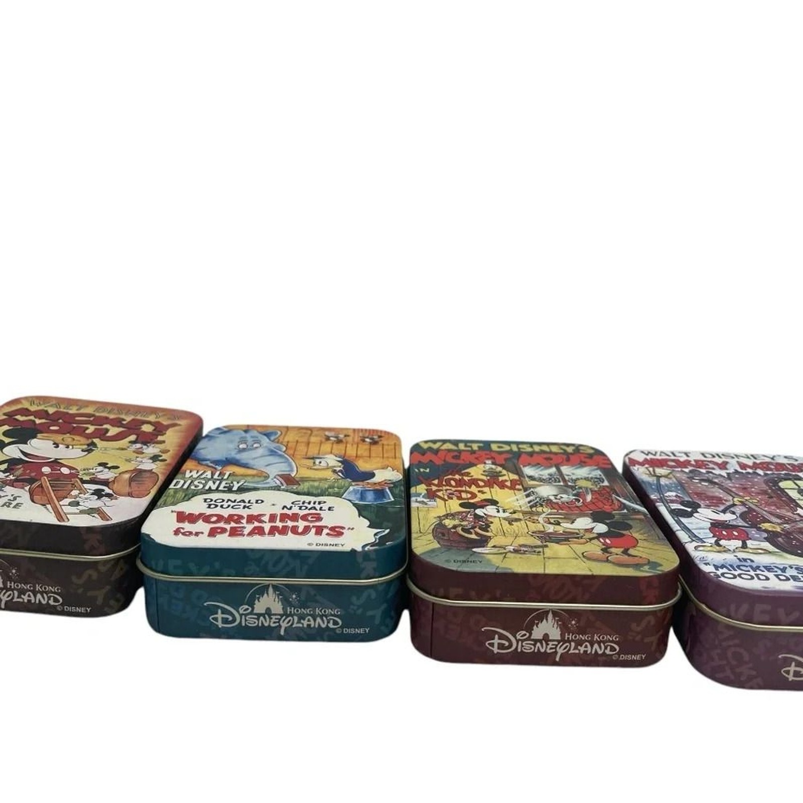 Disneyland Hong Kong Limited Edition Tin Can Set Of 4 Mickey Mouse Minnie Mouse