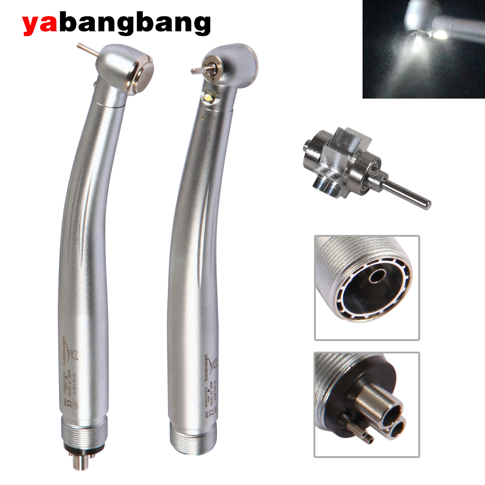 Pieza de mano LED turbina alta velocidad fibra óptica dental estilo NSK 2/4Holes