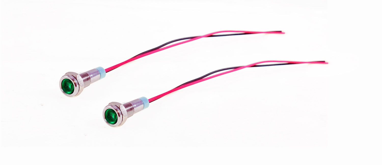 2 Pack Procraft 6mm 115v LED Indicator Lamp Green 6ZSD.X-115-G
