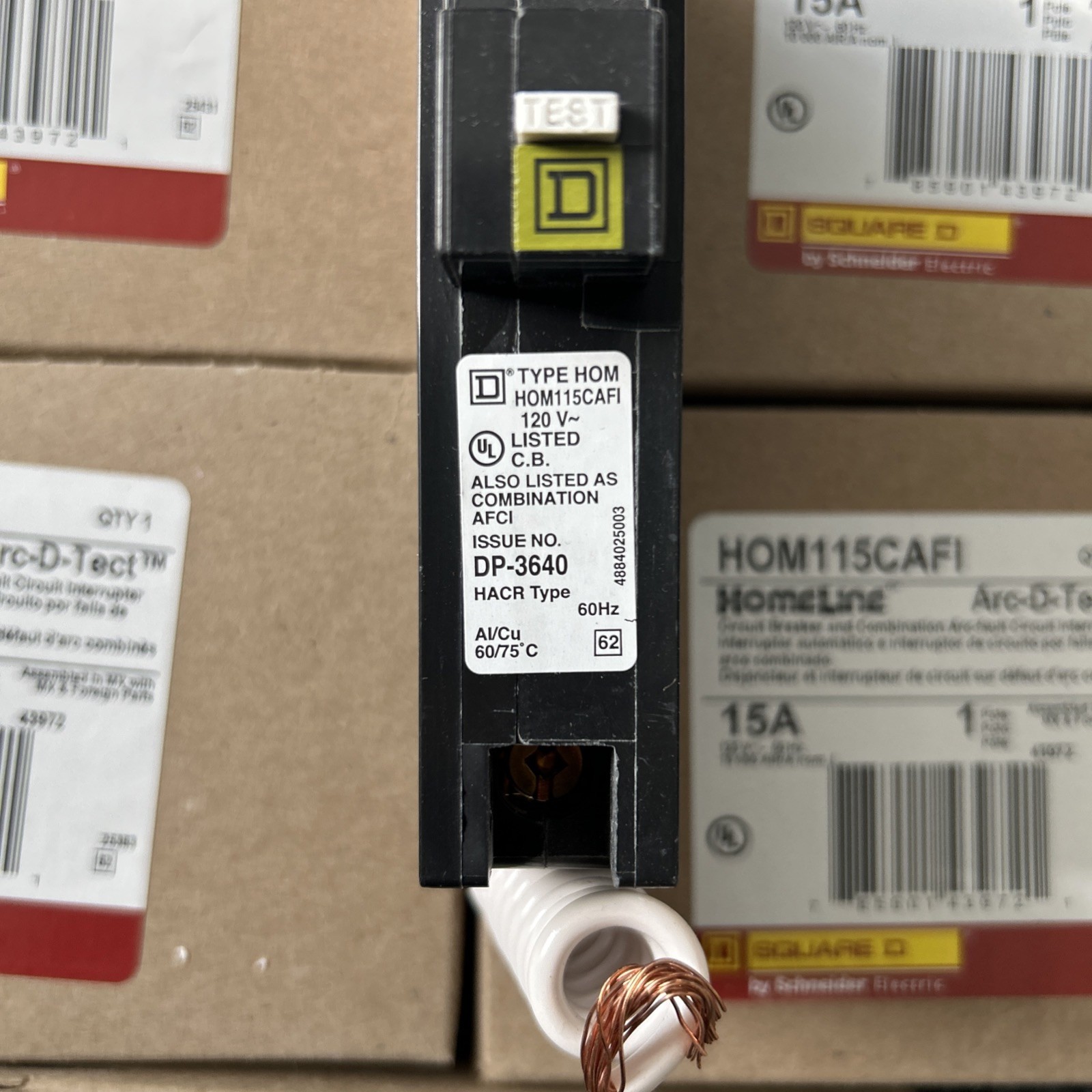 10 pcs 15 Amp SQUARE D HOMELINE HOM115CAFI