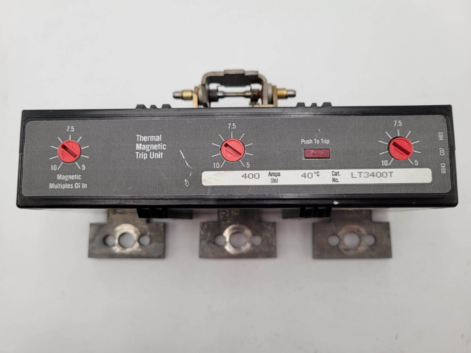 Cutler-Hammer LT3400T Thermal Magnetic Trip Unit Plug-In Mount 400A 600V 3P