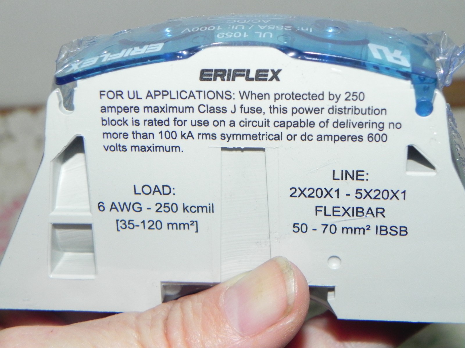 nVent/Eriflex SBF250 Power Block Flexbar to cable, 561171, 250A 1000VAC/1500VDC