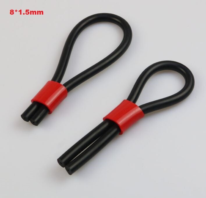 2 Conductive Rubber Loops Big Adjustable Tubing – For Tens Estim Erostek 8mm OD