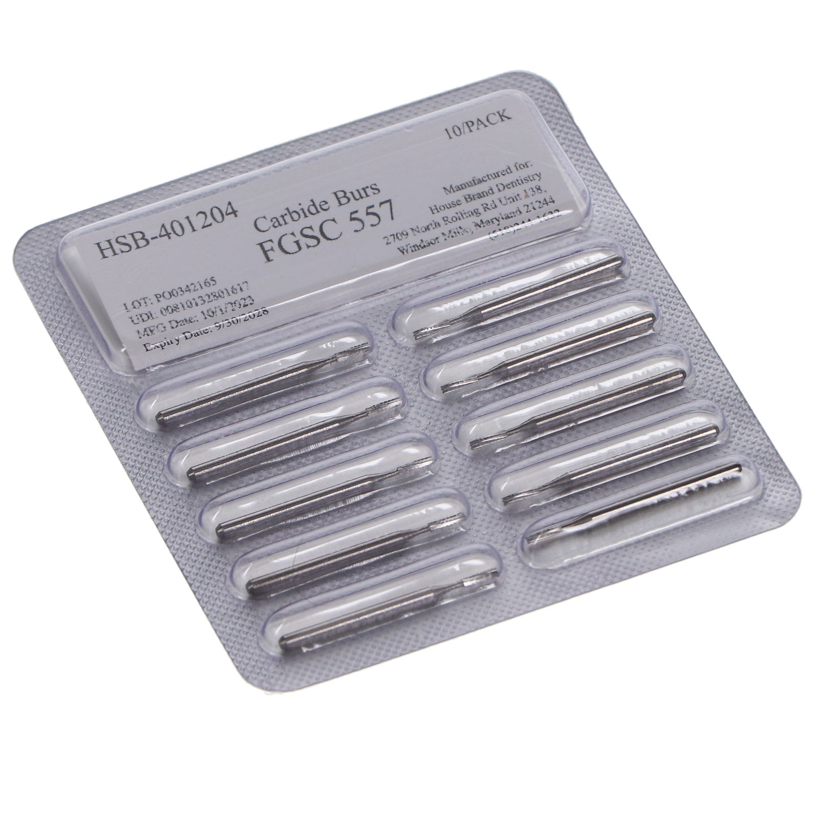 House Brand Dentistry FG #557 Crosscut Fissure Surgical Carbide Burs 100/Pk