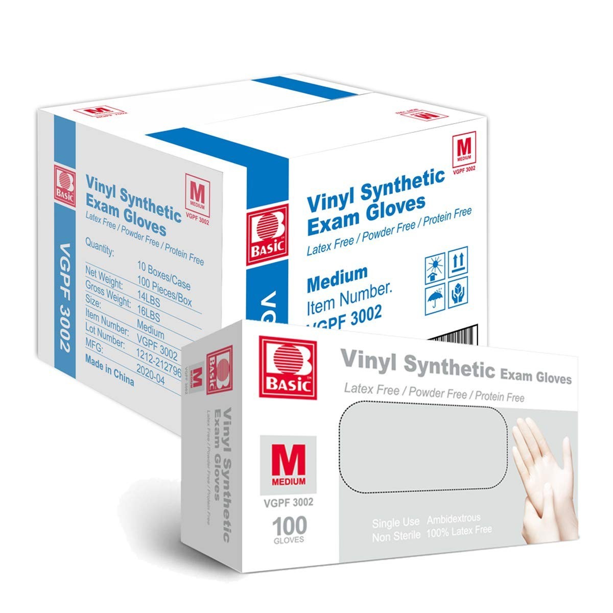 Disposable Gloves Vinyl Basic Synmax Exam Gloves Powder-Free Latex-Free