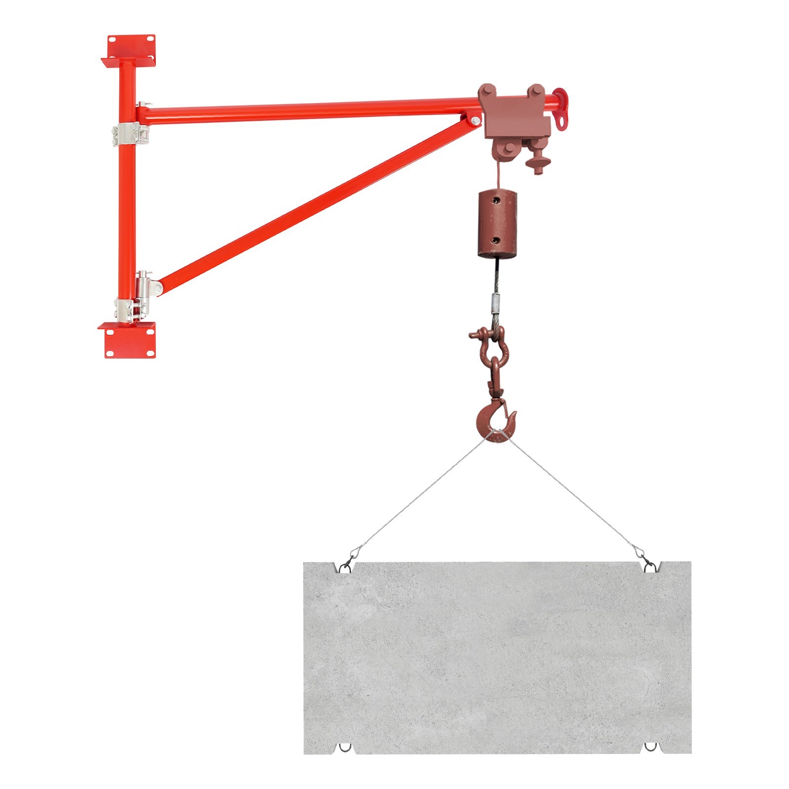 Wall Mount Crane Bracket, Alloy Steel Hoist Bracket, Crane Swing Arm with Pole