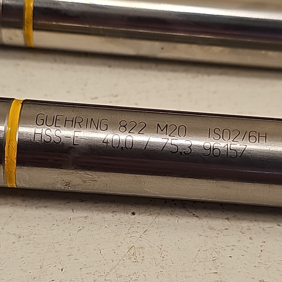 NEW Lot Of 2 Guhring 822-20,000 GELBRING C M20 ISO2/6H HSS-E DIN 375
