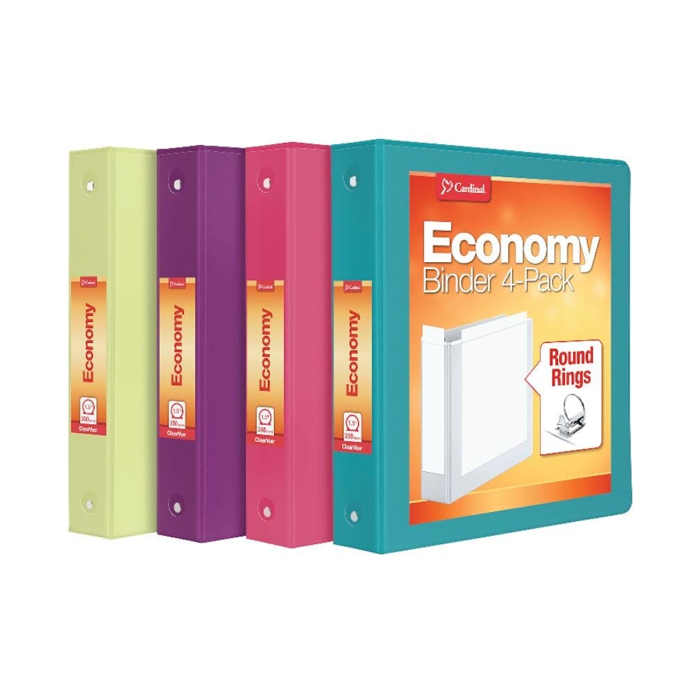 Cardinal 3 Ring Binders, Binders for School and Office, Durable 1.5 Inch, Rou…