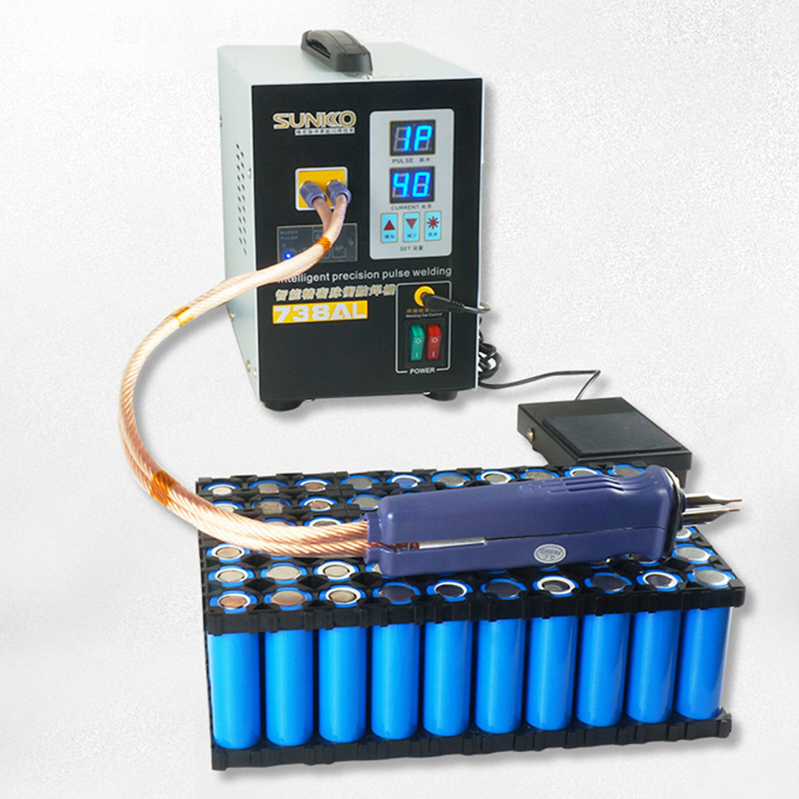 738AL Welding Machine Electric Pulse Spot Welder Battery Handheld Soldering Kit