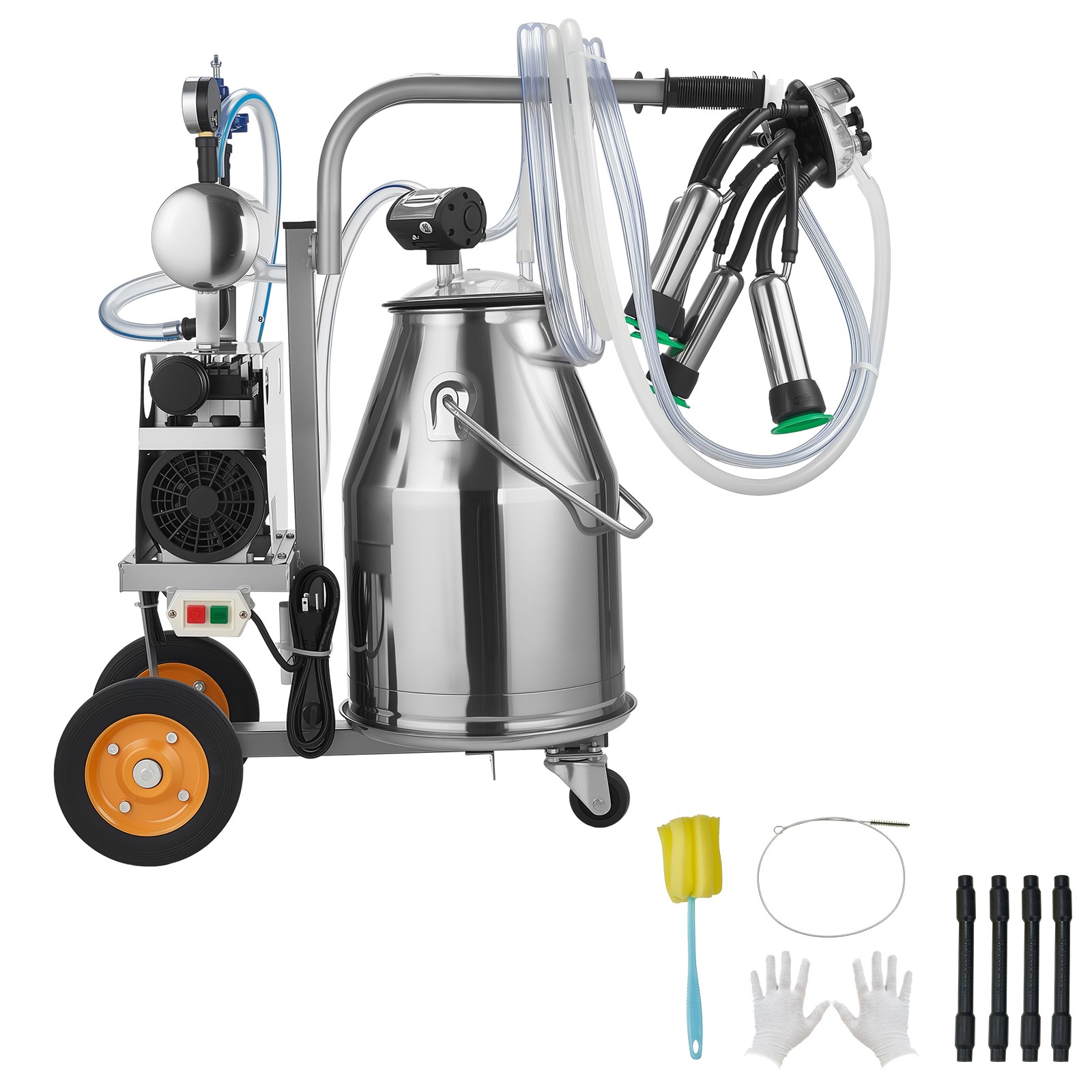 Uimoso Electric Milking Machine with 6.6 Gal / 25 L Bucket for Cows