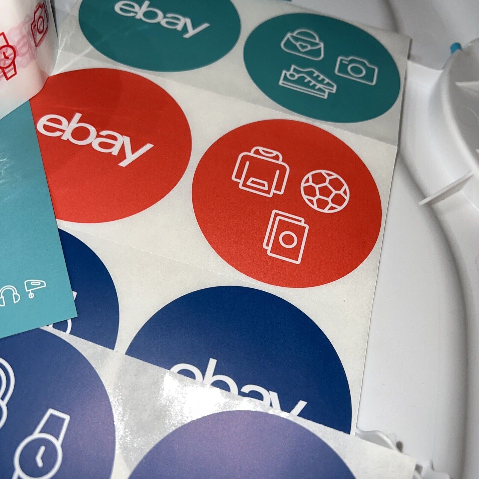 25 eBay Branded Shipping Supplies STARTER KIT Teal Tape Postcards