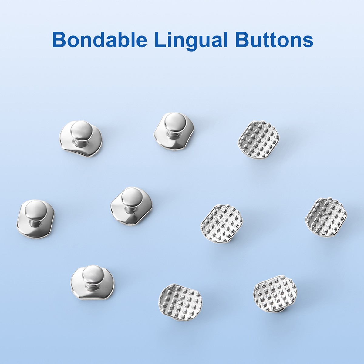 Dental Orthodontic Lingual Buttons Metal Monoblock Bondable Rectangular 10pcs/PK