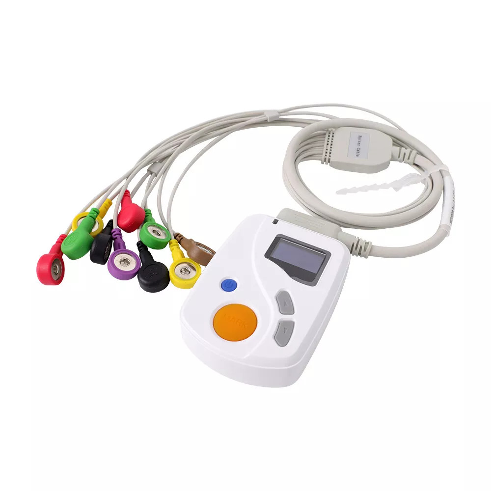 12 Lead Dynamic ECG/EKG Holter Monitor System 24 Hours Ambulatory EKG Recorder