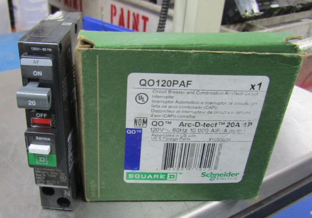 😍NEW SQUARE D SCHNEIDER 20 AMP CIRCUIT BREAKER ARC-D-TEC 120V 1P QO120PAF