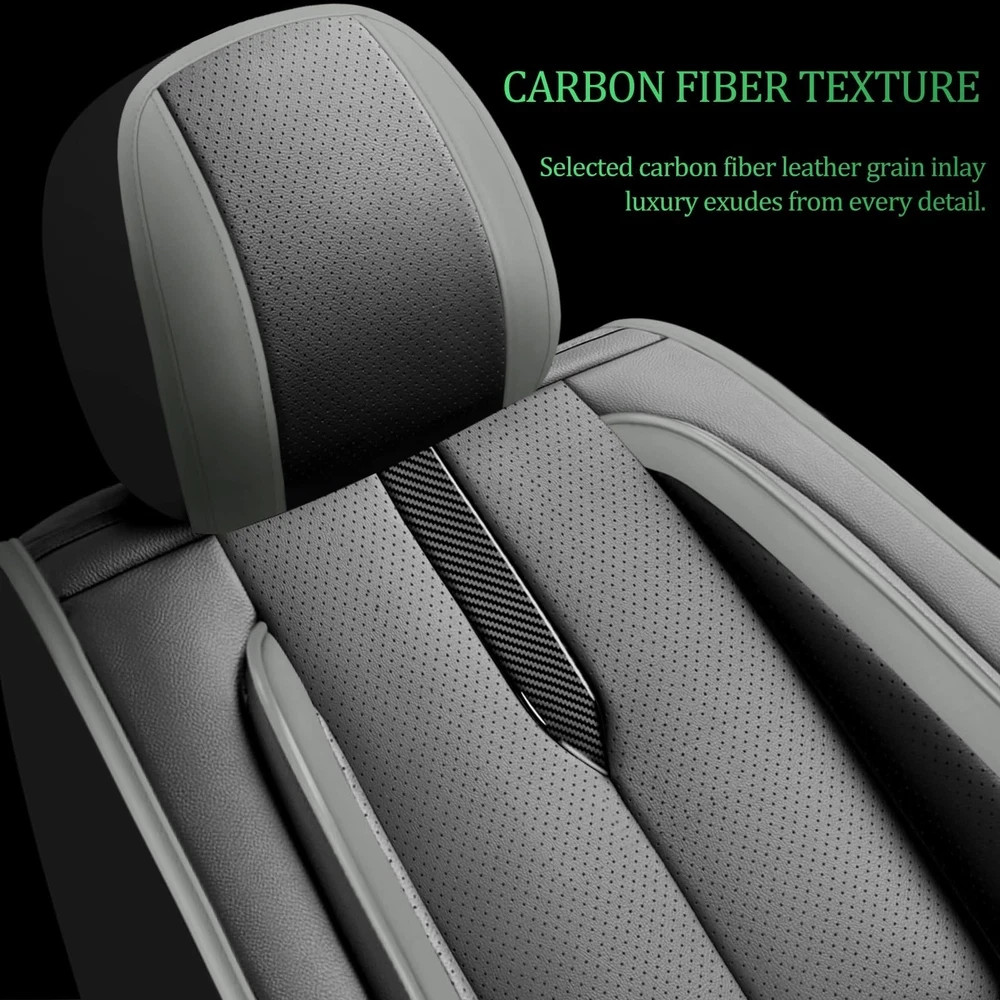 Mazda CX-5 Seat Covers 2013-2026 Waterproof Leather Airbag Compatible Black-Grey