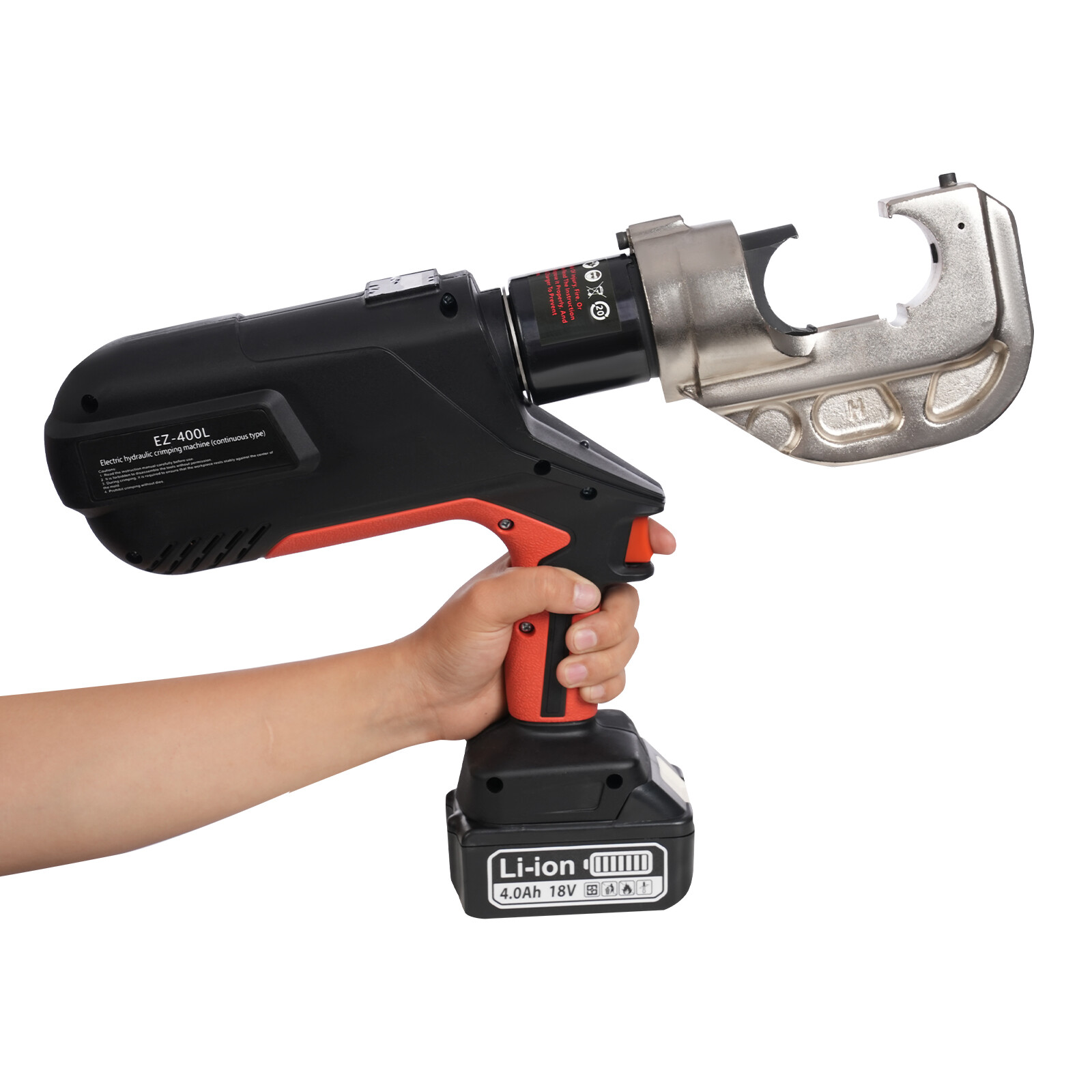 Rechargeable Electric Hydraulic Plier Crimping Tool 16-400mm² Crimper 18V 12Dies