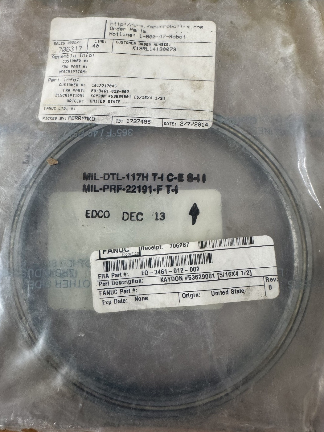 Fanuc Kaydon Bearing 53629001 EO-3461-012-002 USA New OEM NextDay Air Available