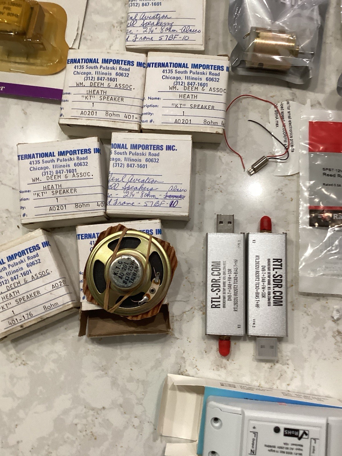 Potentiometer Relays Motor Speakers Piezo Buzzer Lot Radio shack NOS