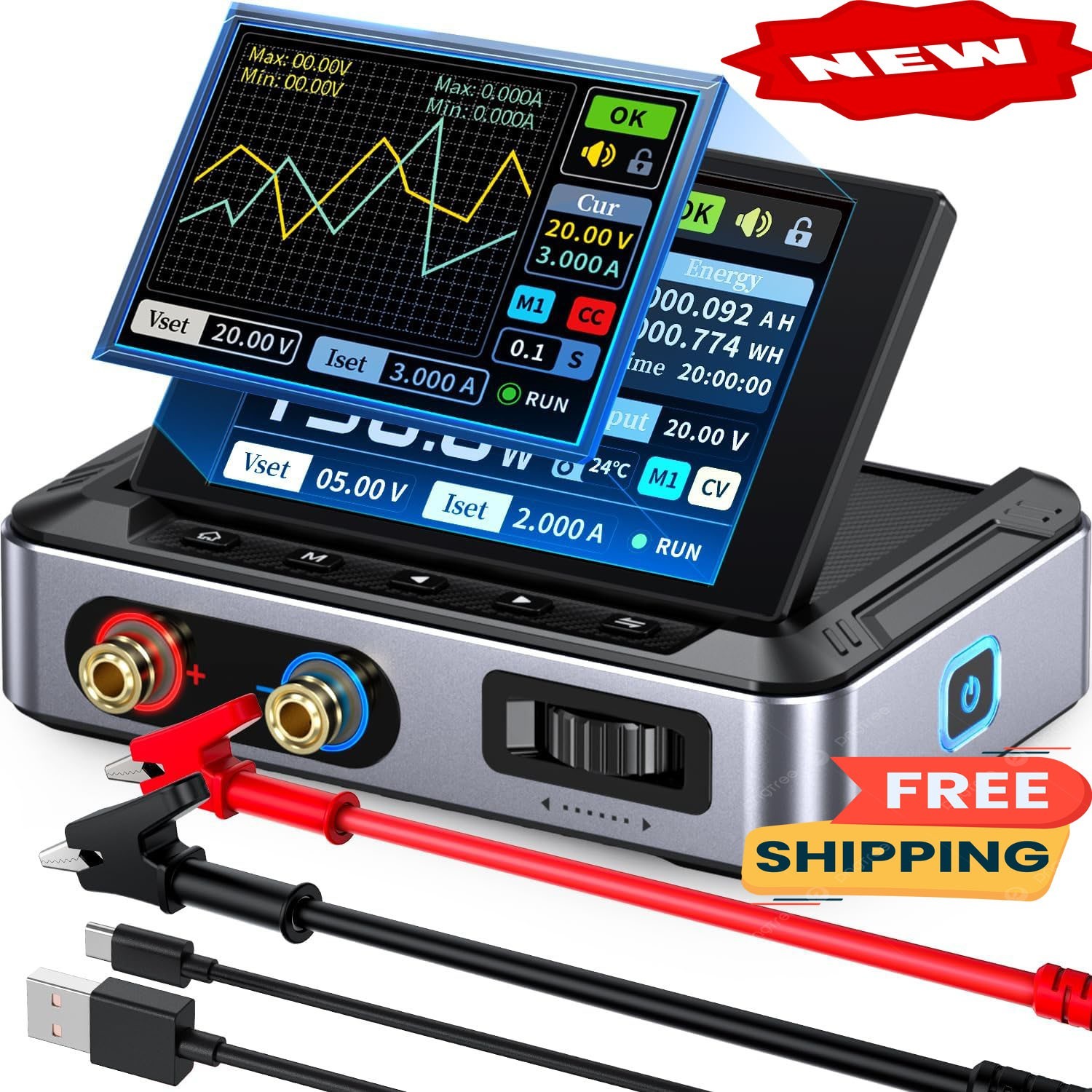 Fuente de alimentación CC variable, 30 V, 5 A, ajustable, para CNC con pantalla