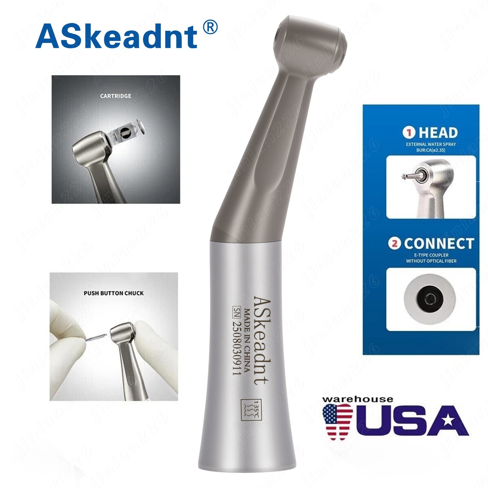 Dental 1:1 Low Speed Contra Angle Handpiece Implant For ø2.35mm Bur FX205 E-Type