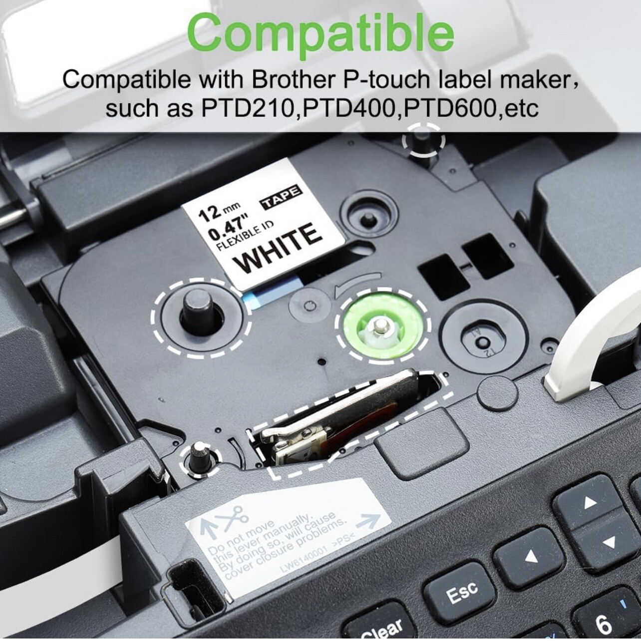 6PK TZ-231 TZe-231 Compatible for Brother P-Touch Label Maker Tape 12mm 0.47”