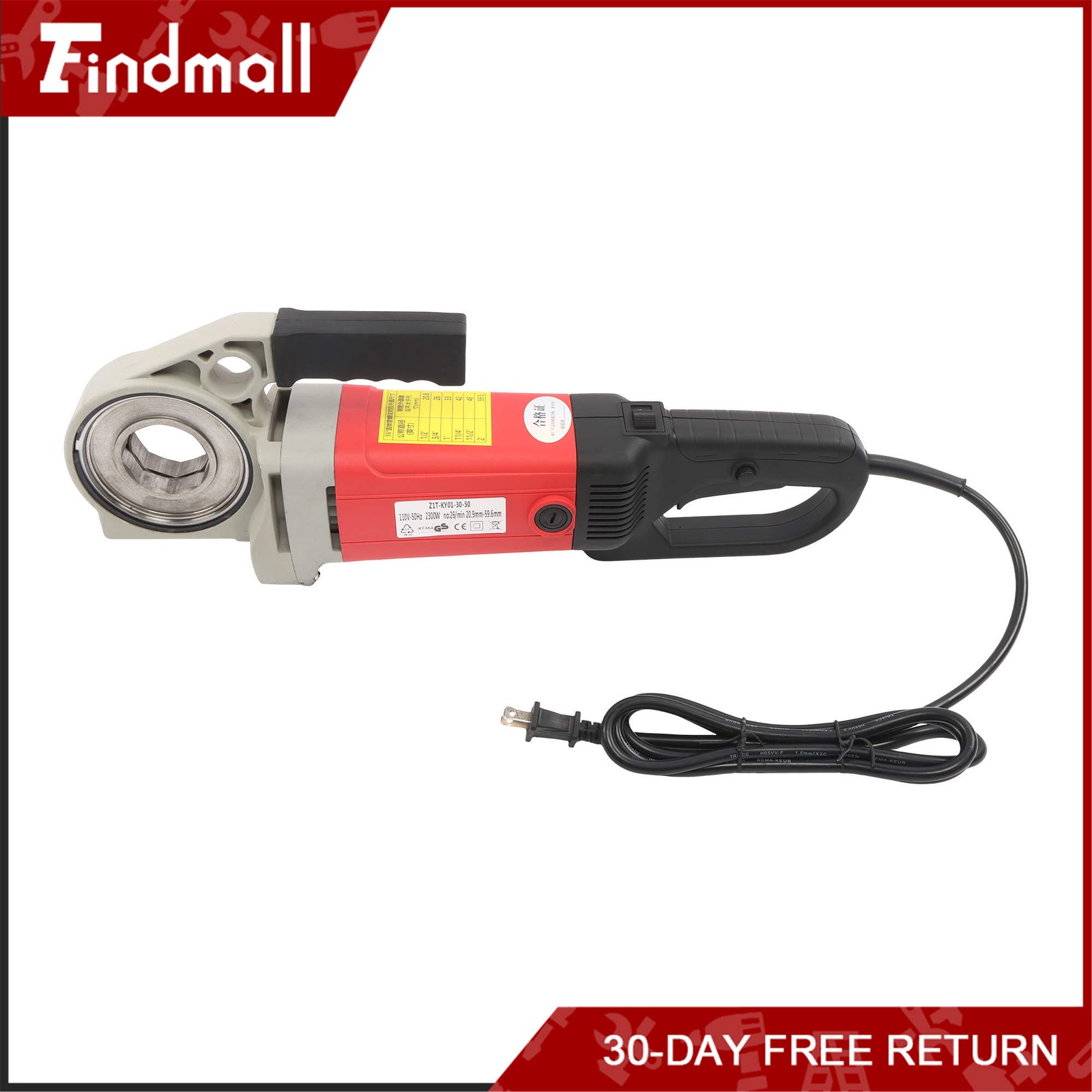 Findmall 2300W Pipe Threading Machine 1/2-1-1/4″ Electric Threader 4 Blades