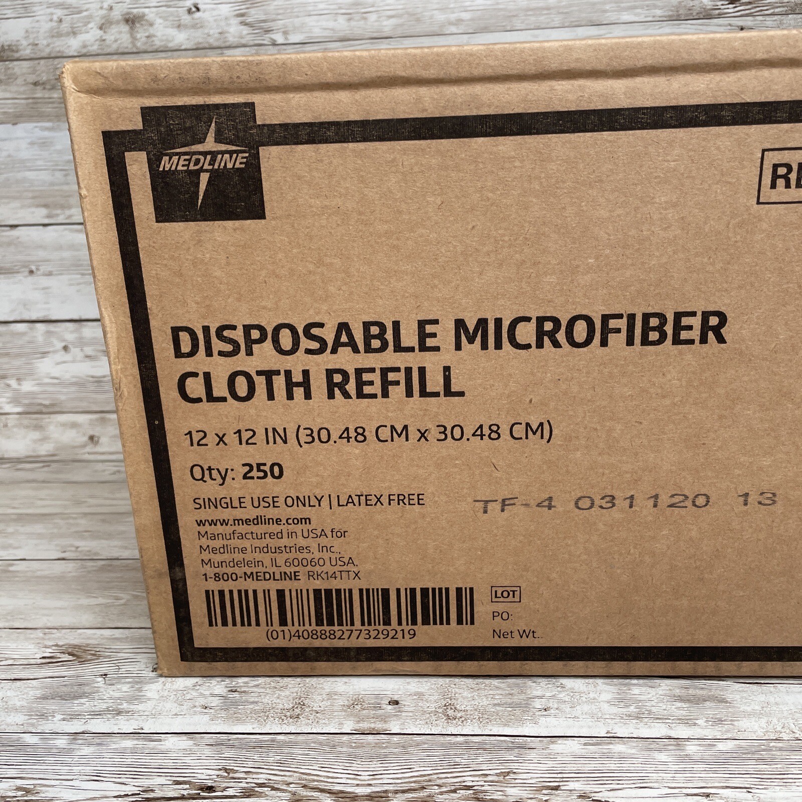 NEW!! MEDLINE DISPOSABLE MICROFIBER CLOTH REFILL 12×12 in QTY: 250