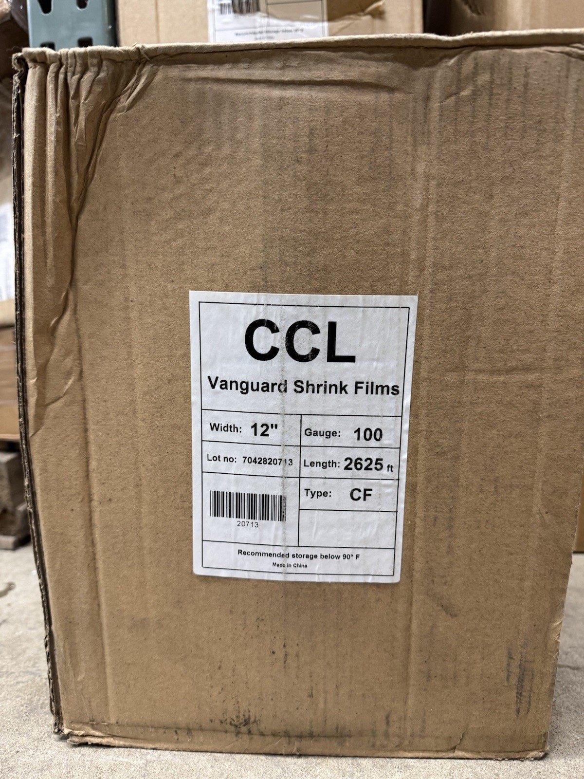 CCL Vanguard Shrink Films- 12″ wide x 2,625′ long, 100 Gauge Type CF