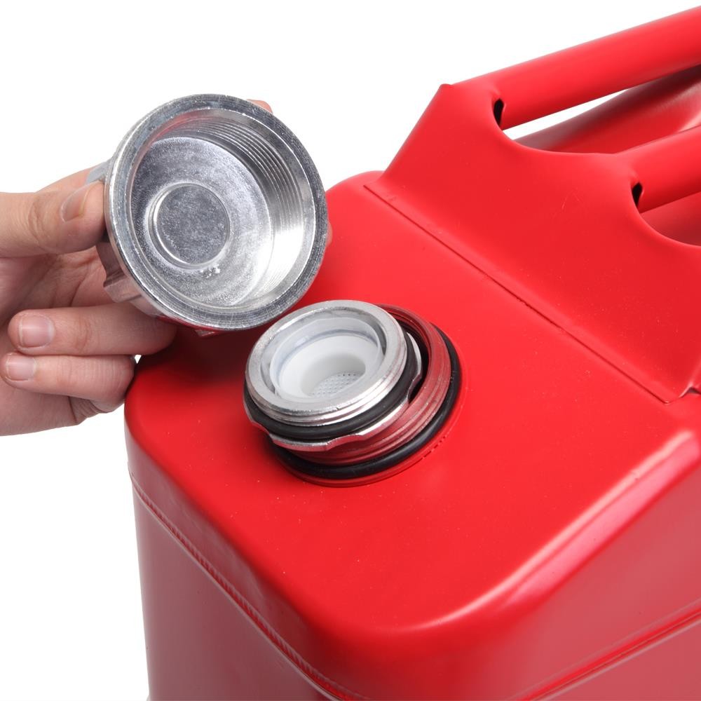 New Red 20L 5 Gal Gas Fuel Can Fuel Gasoline Steel Tank + Spout Leak-Proof