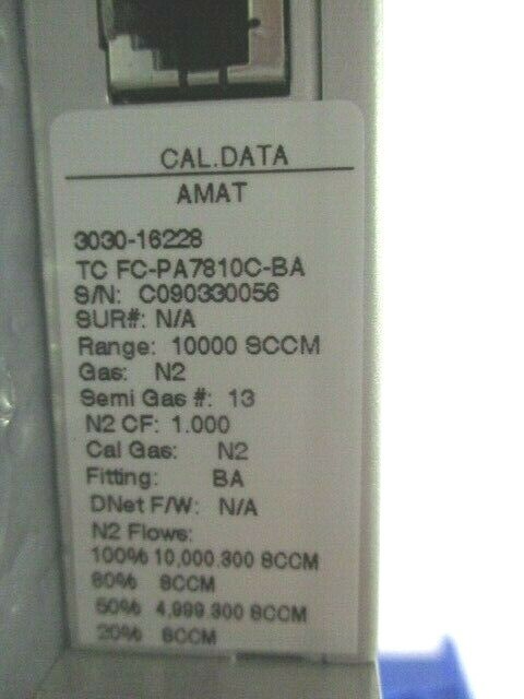 Aera FC-PA7810C-BA Mass Flow Controller, MFC, N2 10 SLM, AMAT 3030-16228, 451769