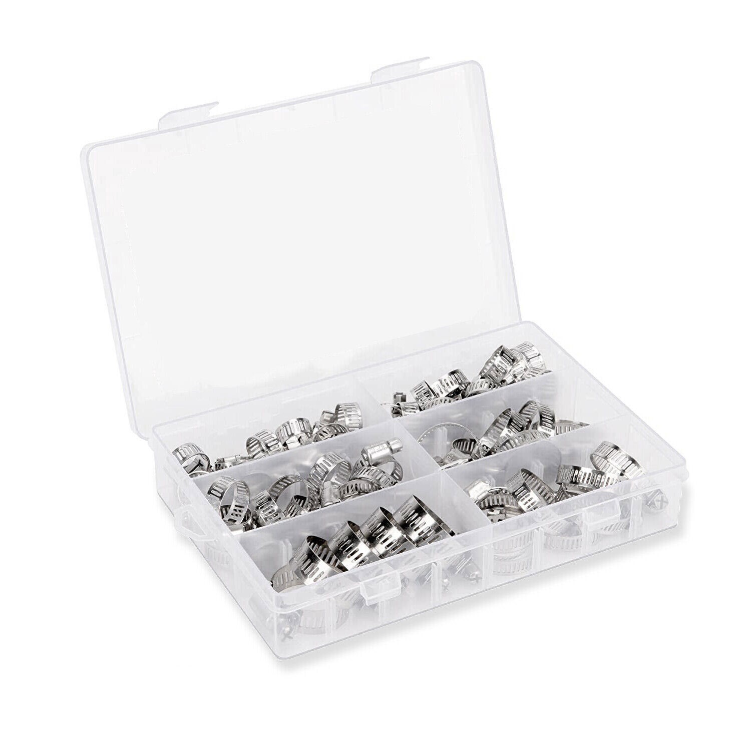 130pcs Adjustable Hose Clamps Worm Gear Stainless Steel Clamp Assortment set