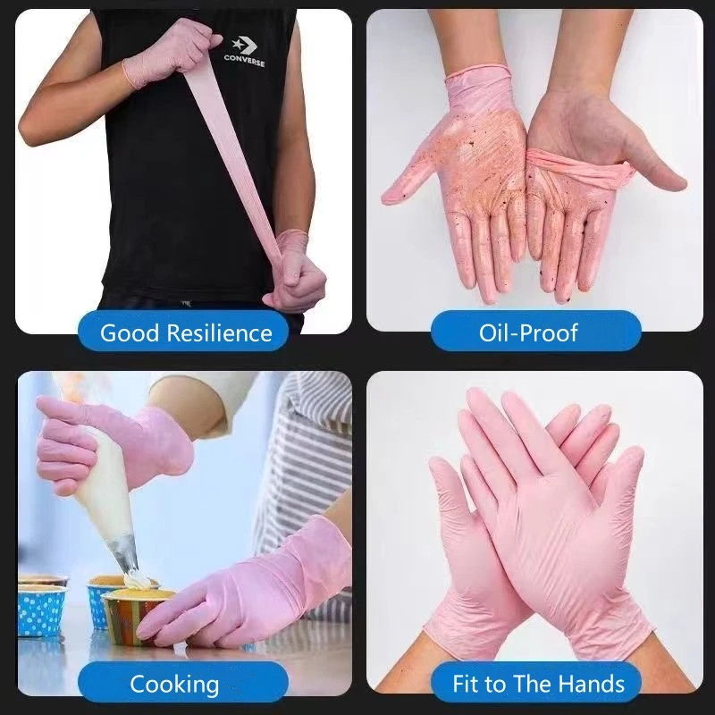 100PCS Disposable Nitrile Gloves Latex Free Cleaning Gloves for Kitchen Cooking