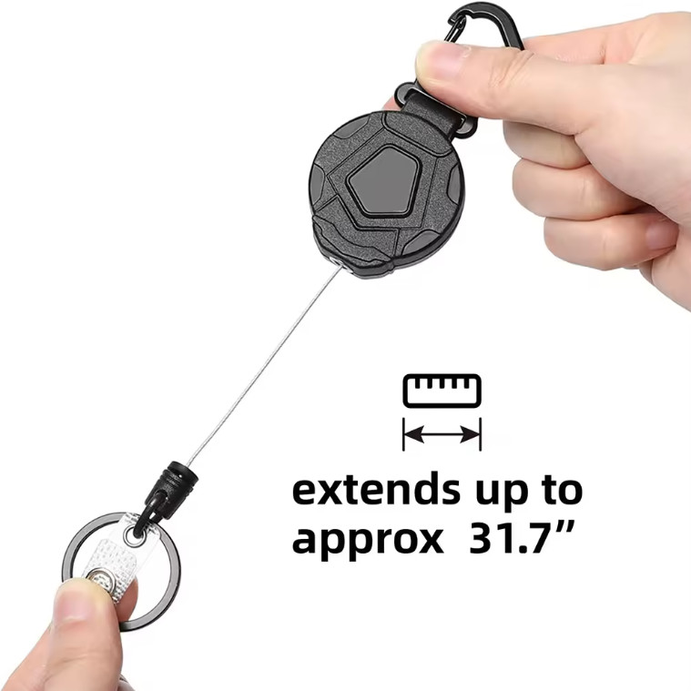 Heavy Duty Retractable Carabiner Keychain / ID Badge Holder – Buy More And Save!