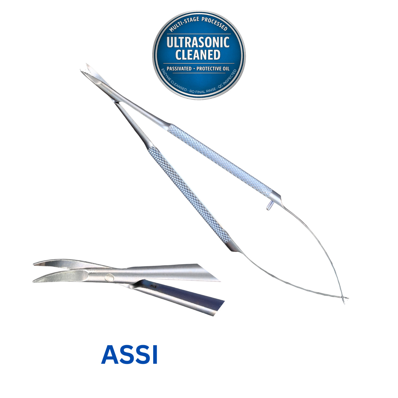 ASSI SDCT16R8 MicroLite Dissecting Scissors, Titanium, Curved, 6.25″