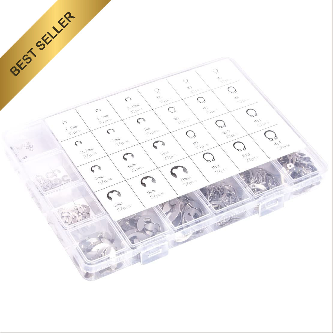 Snap Ring Assortment Mariyandh 327 Pcs 304 Stainless Steel E Clips M3 M14