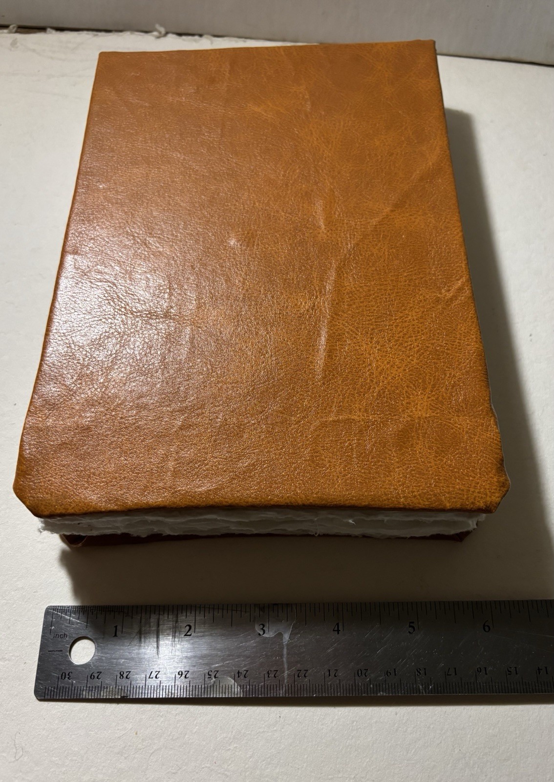 Handmade Brown Faux Leather – Sketchbook Blank Journal Book – 8 in. x 5.8 in