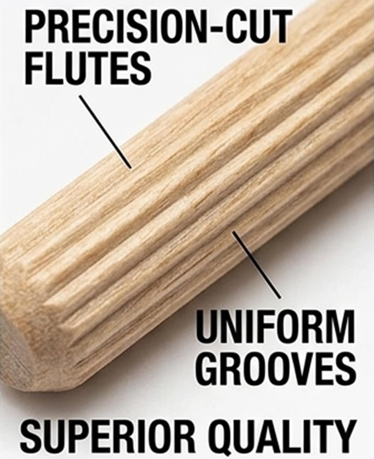 Pinehurst Crafts 1/2 Inch x 3 Fluted Wood 0.5 inches x 3 inches, Beige