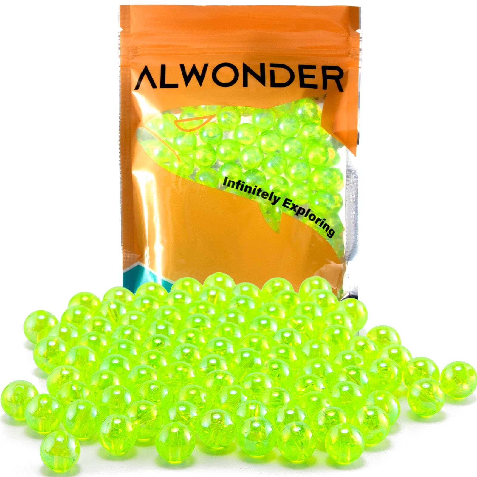 100-Pack Fishing Beads Holographic Beads for Fishing Rigs Lures Salmon Trout …