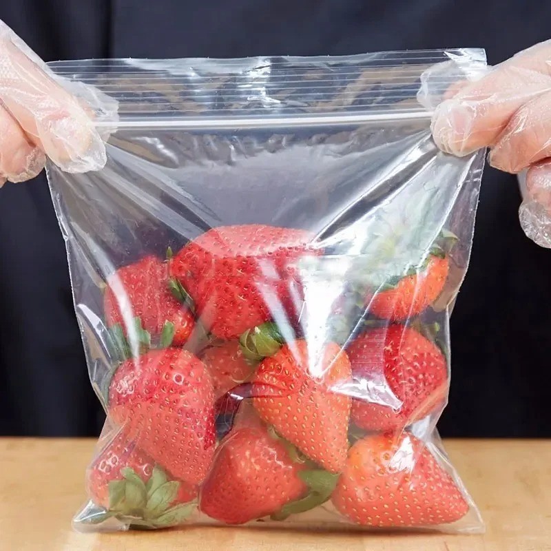 100 PCs Clear Zip Seal Plastic Bags Jewelry Zipper Top Lock Reclosable Baggies