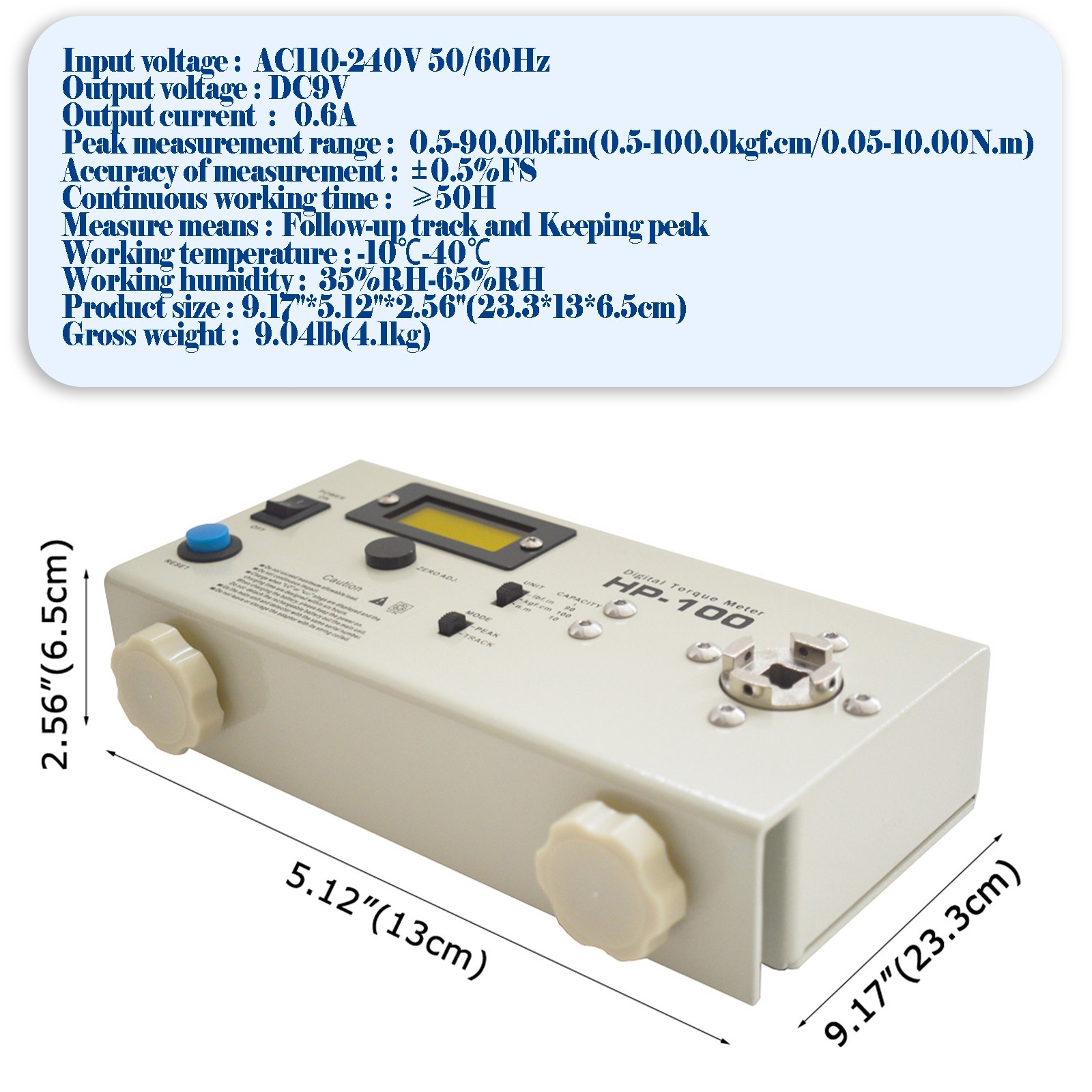 HP-100 Bottle Cap Torque Meter Digital Tester Intelligent Torque Tester
