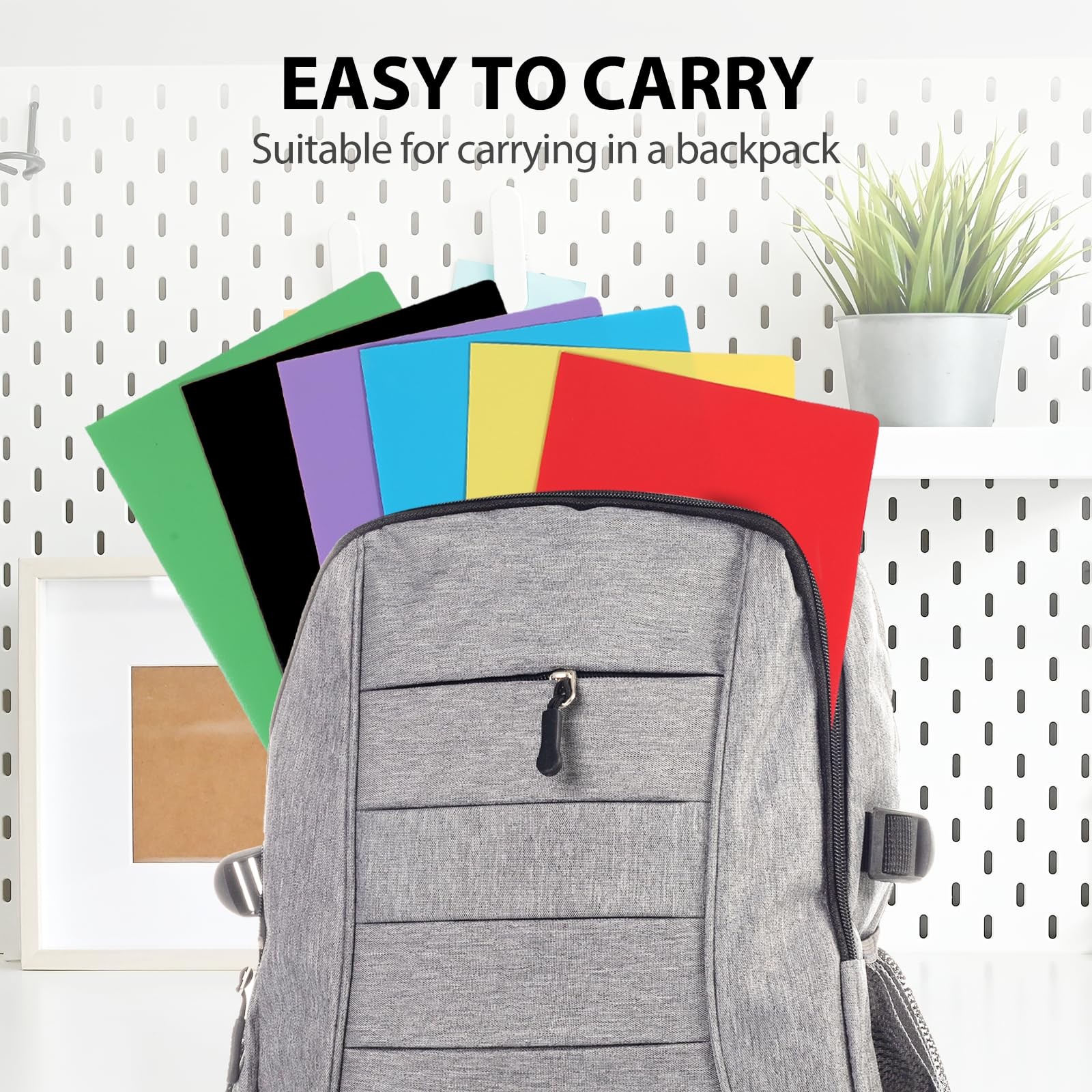 Plastic Folders with Assorted Colors(red, Blue, Yellow, Green, Purple, Black)