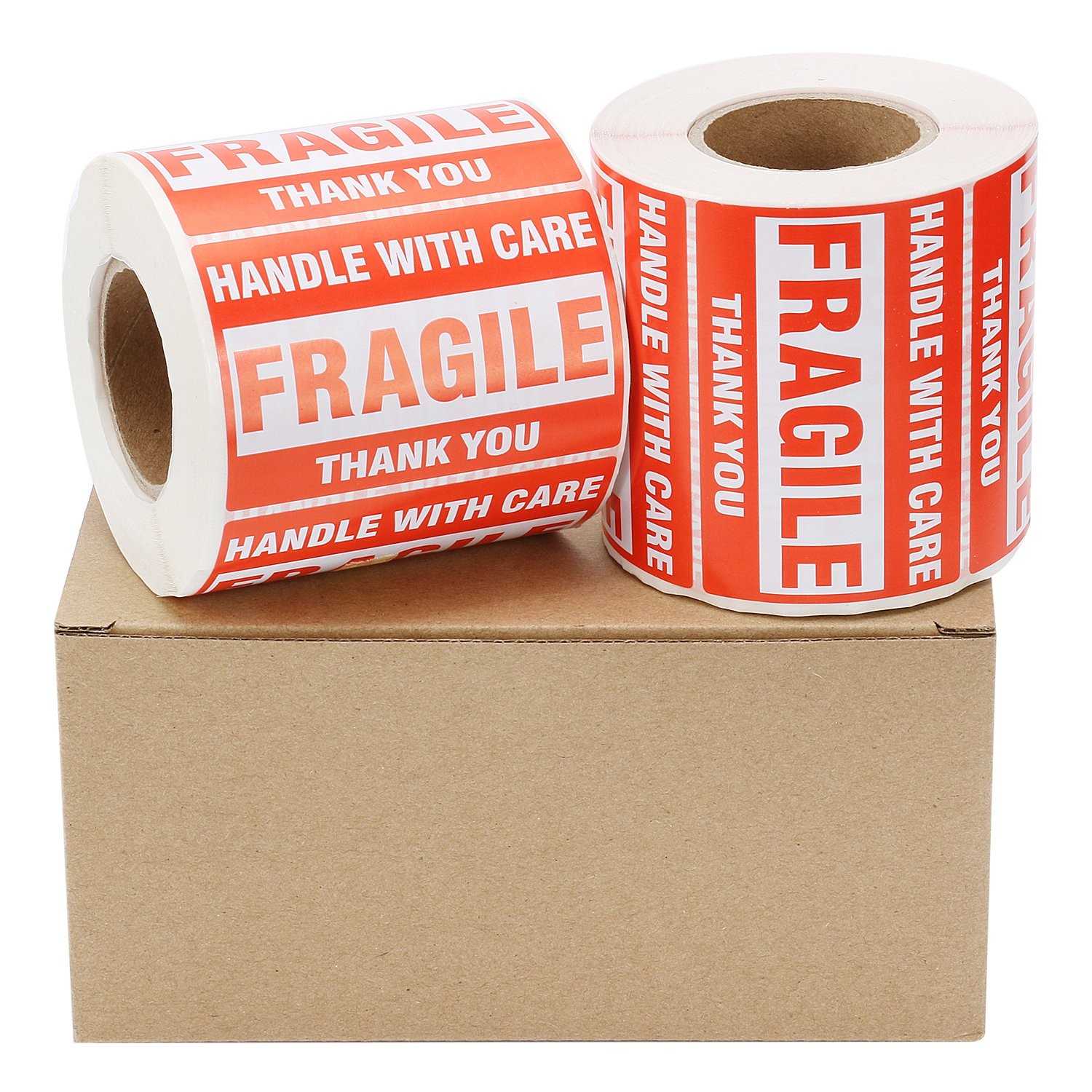 2 Rolls 500/Roll 2×3 FRAGILE Stickers Adhesive Handle with Care Shipping Labels