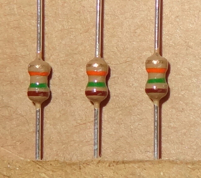 5 pcs 1/8 W, 5% Carbonl Film Resistors, Axial .Select value from pull down menu