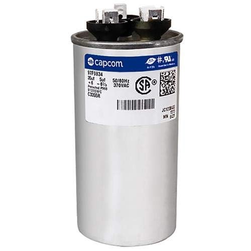 Genteq C3355R Capacitor Dual Run Round 35/5 UF MFD 370V VAC 97F9834 (Replace…