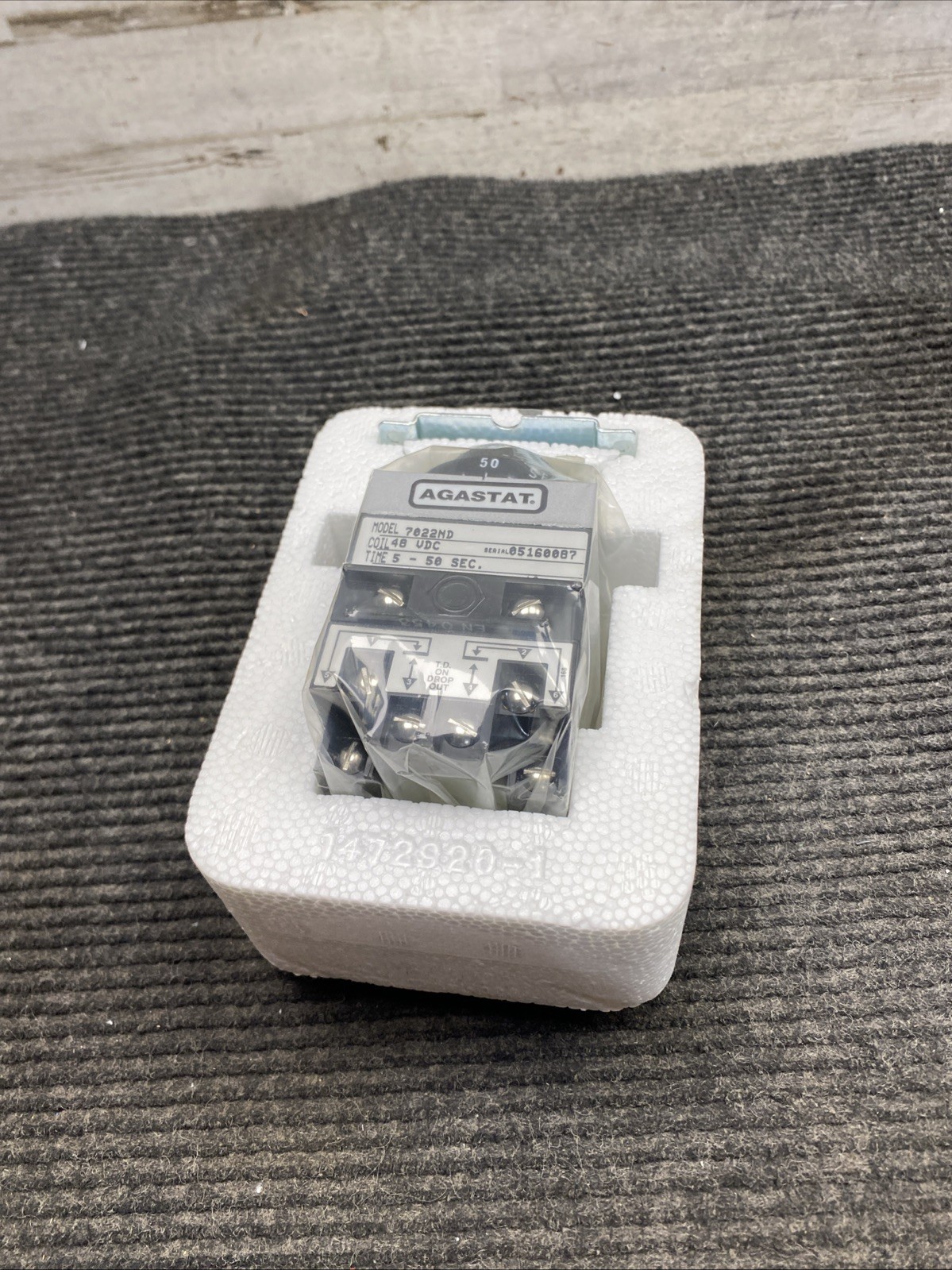 New Agastat 7022ND Time Delay Relay 5-50sec 48v-dc