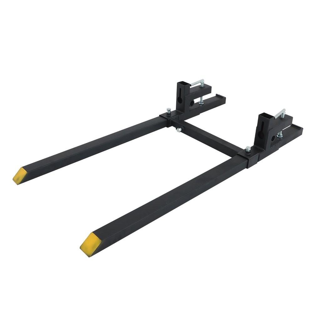 Tractor Bucket Clamp On Pallet Forks 60″ 2000lbs With Adjustable Stabilizer Bar