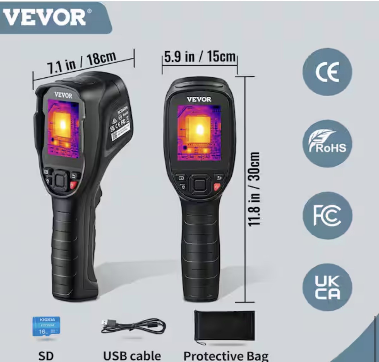 VEVOR Thermal Imaging Camera 240×180 IR Resolution 43200 Pixel Infrared Camera