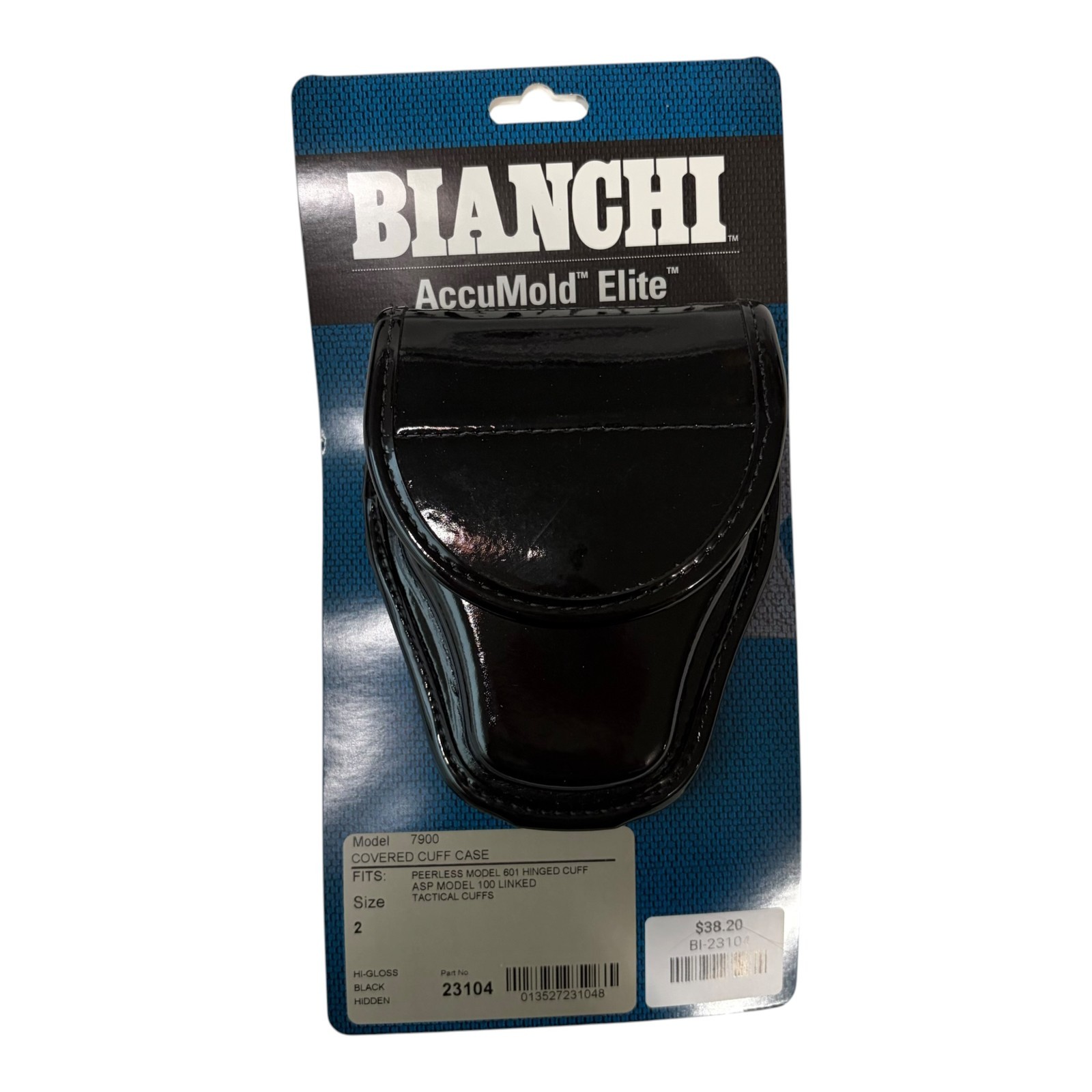 Bianchi Model 7900 Hi Gloss Black Covered Standard Handcuff Case w/ Hidden Snaps