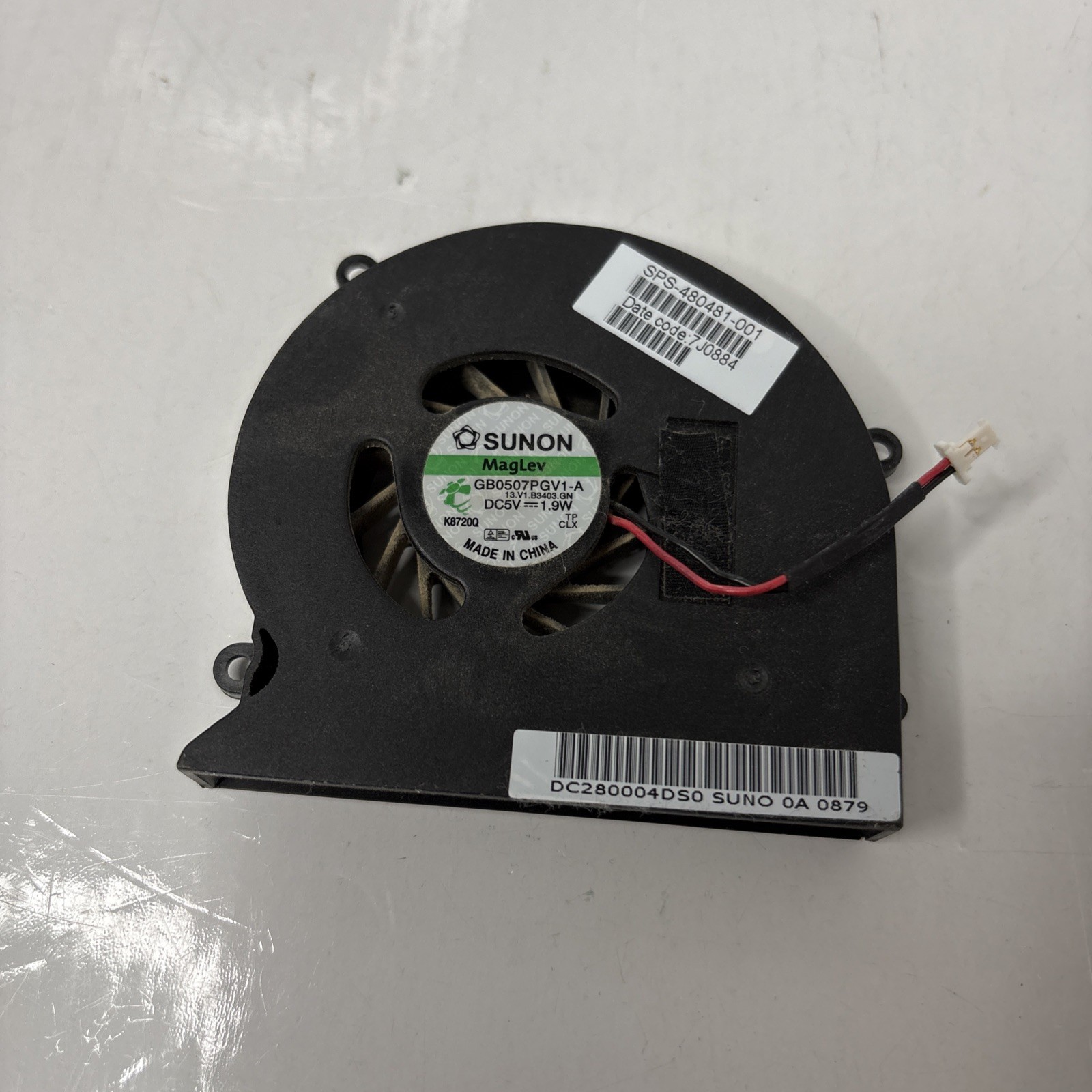 SUNON GB0506PDV1-A DC5V 1.3W 3-Wire Silent Cooling Fan